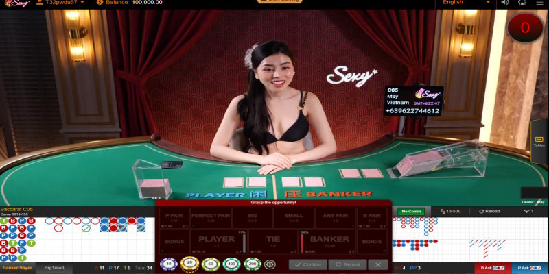 Các cửa đặt trong bàn cược Baccarat trực tuyến